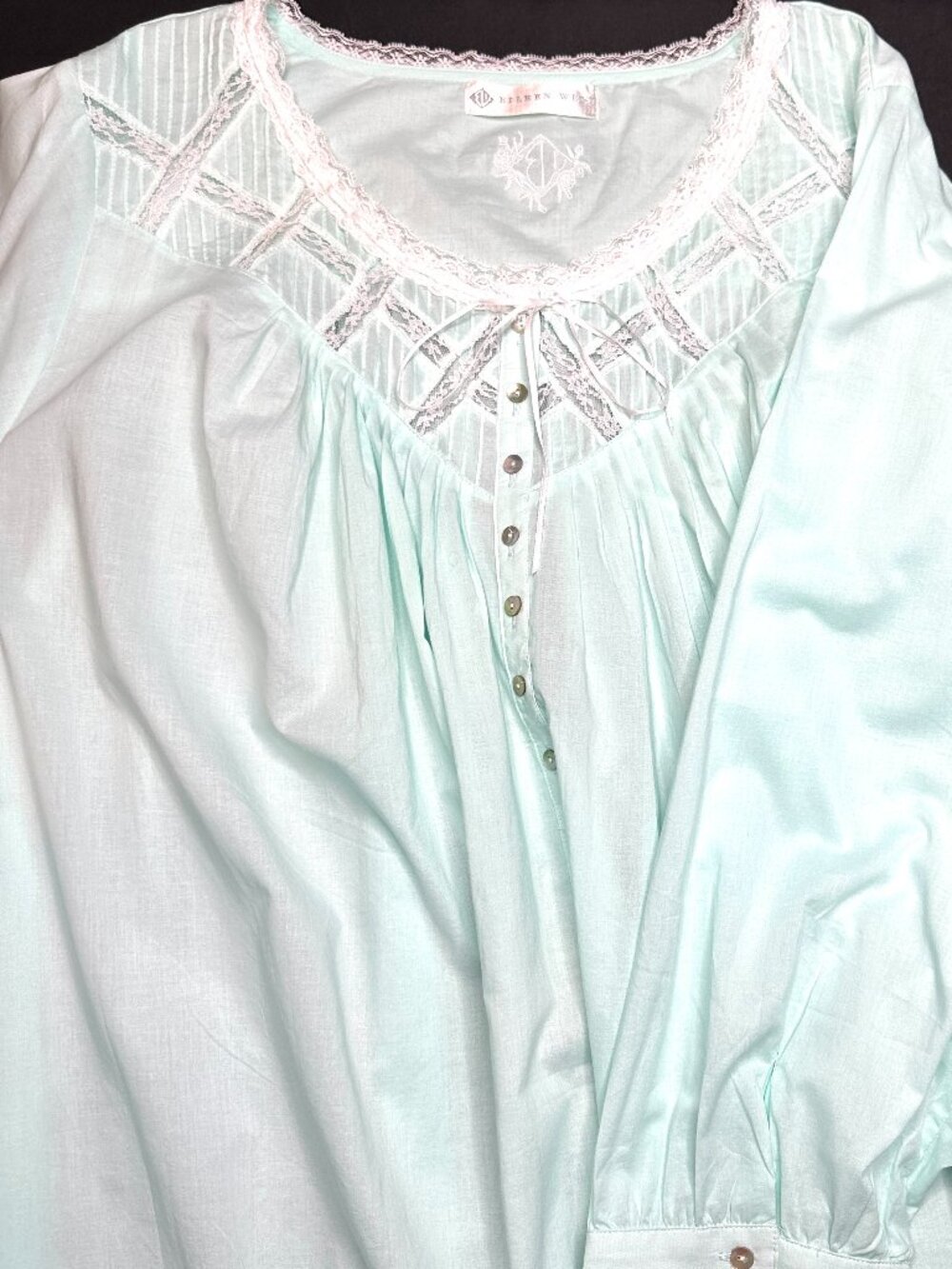 Eileen West Cotton Lawn Long Gown & Robe Set, X-Large Timeless Dainty Logo Soft - Picture 10 of 13